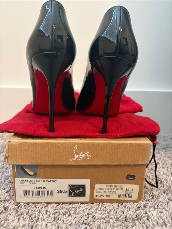 Christian Louboutin Shoes - Christian Louboutin Black Patent Leather Stiletto Pumps with Red Soles